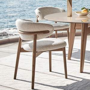 Nordic Modern Design Solid Wood Dining Chair Fabric Upholstered Restaurant Chairs for Hotel Home Apartment Home Bar/Kitchen Use
