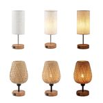 Modern Bedroom Nightstand Light Dimmable Button Switch USB Adapter Supply Bedside Fabric Table Lamp Wood Desk Lamp Table Light
