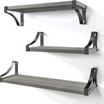 Floating Shelves Wall Mounted Set of 3, Rustic Wood Wall Shelves for Bedroom, Bathroom, Living Room, Kitchen