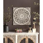 Square Carved Wood Wall Art Retro Home Decor Wooden Wall Bathroom Decor Home Wooden Art