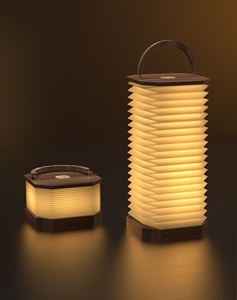 Modern Hotel Desk Wooden Lamp Touch Button Gradient Warm Light Color Home Style Rechargeable Folding Paper Vertical Organ Lamp