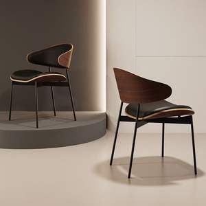 High-quality Simplicity Living Room Fabric PU Furniture Nordic Patchwork Wood Restaurant Outdoor Wedding Hotel Dinning Chair